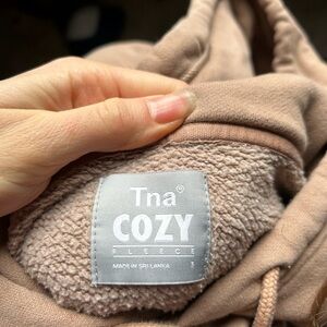 TNA Cozy Fleece Hoodie in Soft Brown